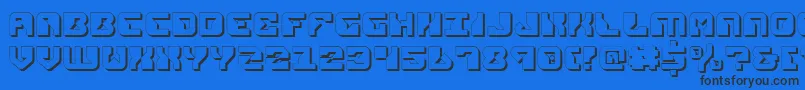フォントReplicantShadow – 黒い文字の青い背景