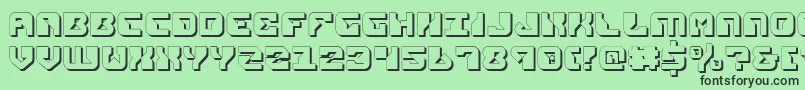 ReplicantShadow Font – Black Fonts on Green Background