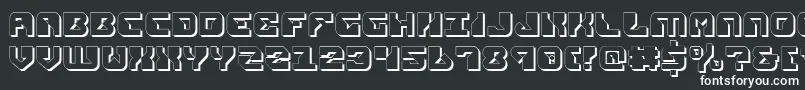 ReplicantShadow-fontti – valkoiset fontit mustalla taustalla