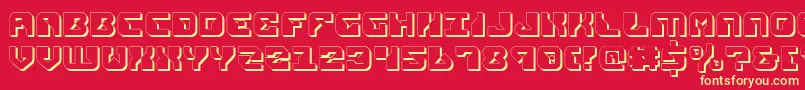 ReplicantShadow Font – Yellow Fonts on Red Background