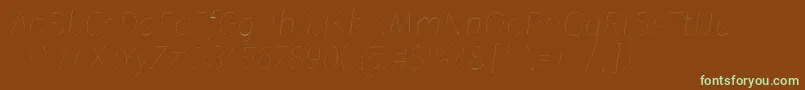 FirasansTwoitalicフォントについての詳細 フォントFirasansTwoitalic – 緑色の文字が茶色の背景にあります。