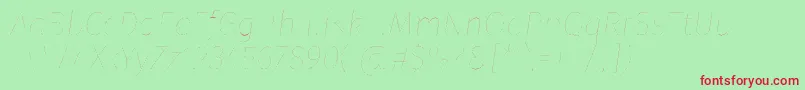 FirasansTwoitalic-fontti – punaiset fontit vihreällä taustalla