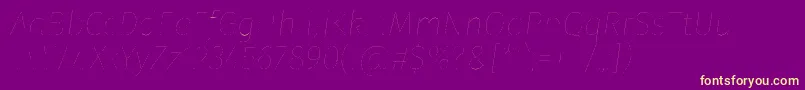 FirasansTwoitalic-fontti – keltaiset fontit violetilla taustalla