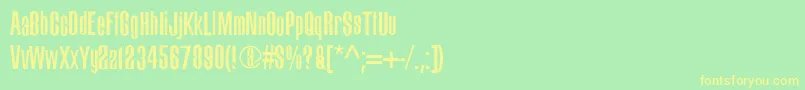 フォントBigdog – 黄色の文字が緑の背景にあります