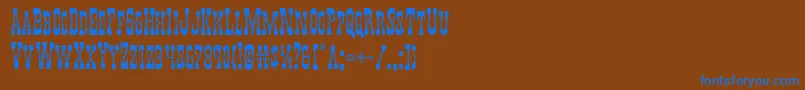 Youngerbros Font – Blue Fonts on Brown Background