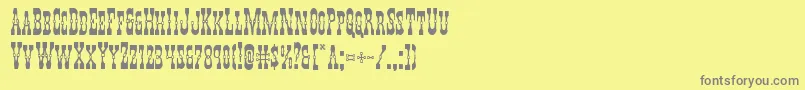 フォントYoungerbros – 黄色の背景に灰色の文字