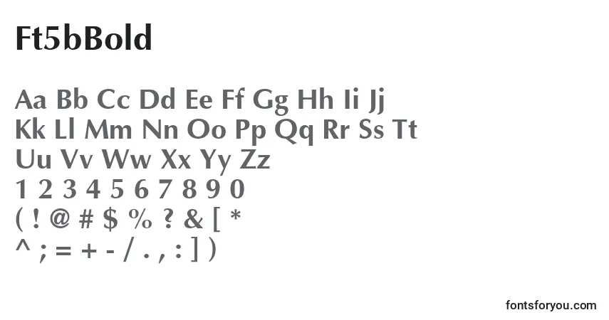 Czcionka Ft5bBold – alfabet, cyfry, specjalne znaki