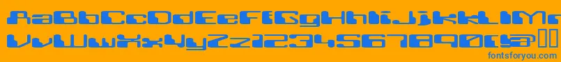 Retroheavyfuture Font – Blue Fonts on Orange Background