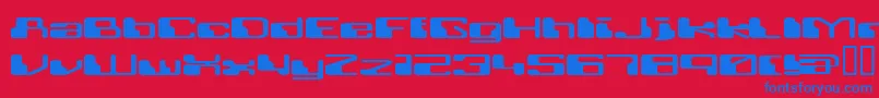 Police Retroheavyfuture – polices bleues sur fond rouge