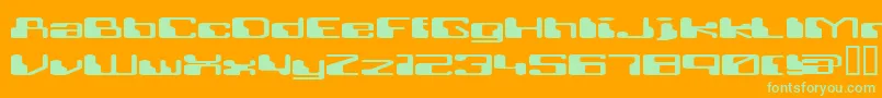 Retroheavyfuture Font – Green Fonts on Orange Background