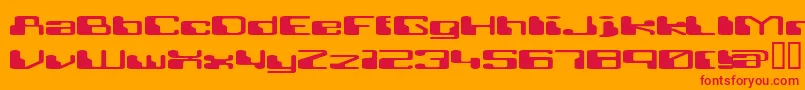 Fonte Retroheavyfuture – fontes vermelhas em um fundo laranja
