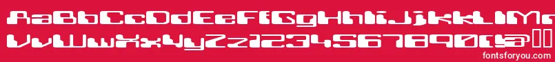 Fonte Retroheavyfuture – fontes brancas em um fundo vermelho