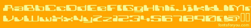 Retroheavyfuture Font – Yellow Fonts on Orange Background