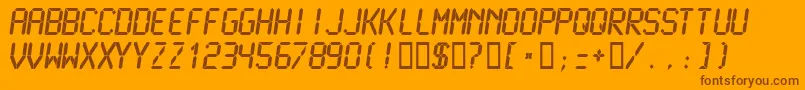 Lcdmb-fontti – ruskeat fontit oranssilla taustalla
