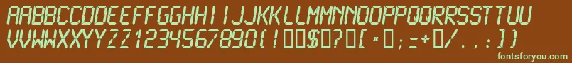 Lcdmb Font – Green Fonts on Brown Background