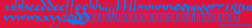 フォントArthur ffy – 赤い背景に青い文字