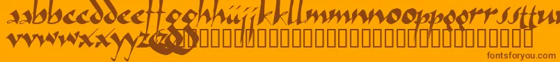 Arthur ffy-Schriftart – Braune Schriften auf orangefarbenem Hintergrund