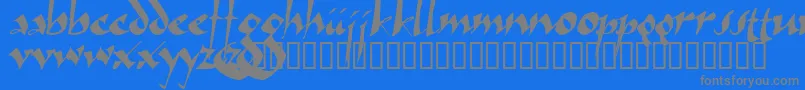 フォントArthur ffy – 青い背景に灰色の文字