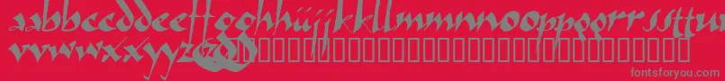 フォントArthur ffy – 赤い背景に灰色の文字