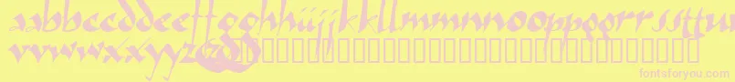 Arthur ffy Font – Pink Fonts on Yellow Background