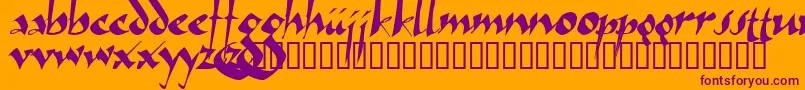 Arthur ffy Font – Purple Fonts on Orange Background
