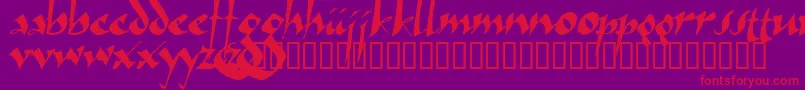 Arthur ffy-Schriftart – Rote Schriften auf violettem Hintergrund
