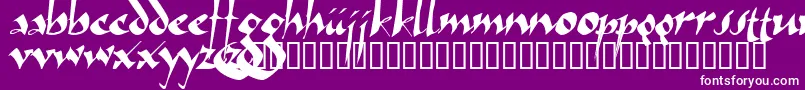 Arthur ffy-Schriftart – Weiße Schriften auf violettem Hintergrund