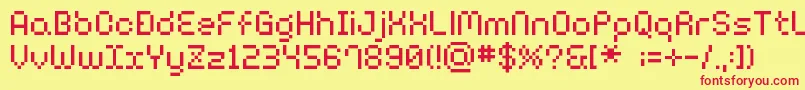 Bmhaa Font – Red Fonts on Yellow Background