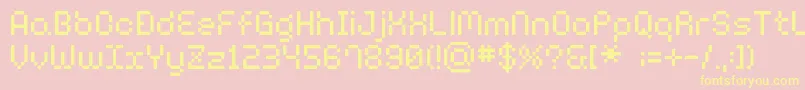 Bmhaa Font – Yellow Fonts on Pink Background