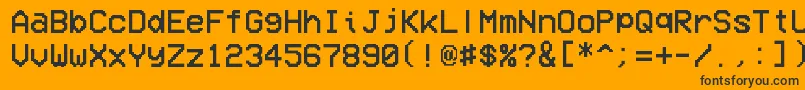Шрифт VcrOsdMono – чёрные шрифты на оранжевом фоне
