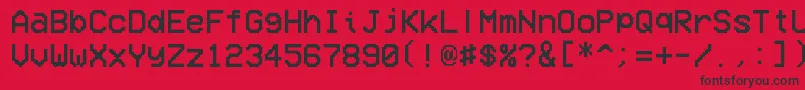 VcrOsdMono Font – Black Fonts on Red Background