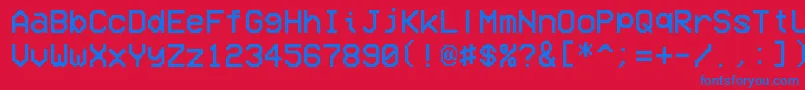 フォントVcrOsdMono – 赤い背景に青い文字