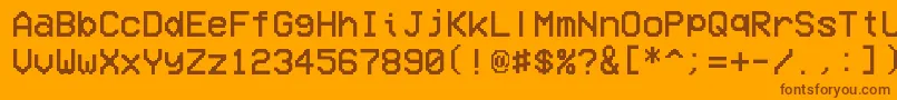 VcrOsdMono Font – Brown Fonts on Orange Background