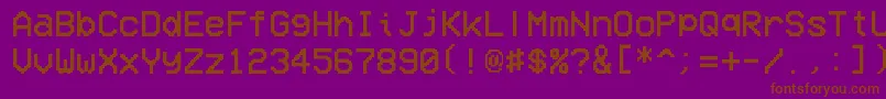 VcrOsdMono Font – Brown Fonts on Purple Background