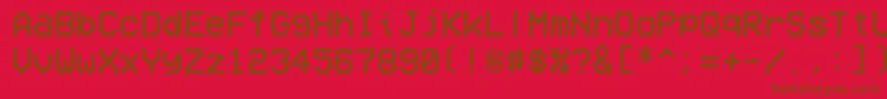 フォントVcrOsdMono – 赤い背景に茶色の文字