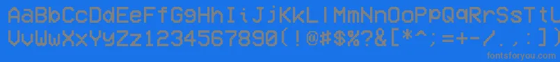 VcrOsdMono Font – Gray Fonts on Blue Background