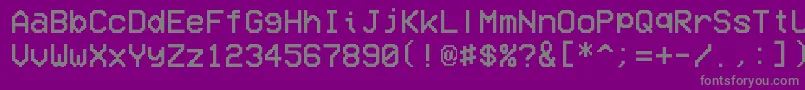 フォントVcrOsdMono – 紫の背景に灰色の文字