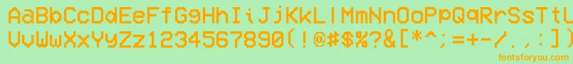 VcrOsdMono Font – Orange Fonts on Green Background