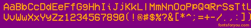 VcrOsdMono Font – Orange Fonts on Purple Background