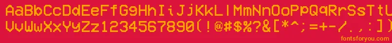 Fonte VcrOsdMono – fontes laranjas em um fundo vermelho