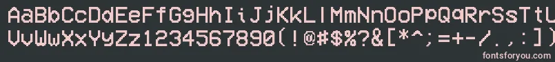 フォントVcrOsdMono – 黒い背景にピンクのフォント