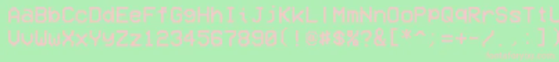 VcrOsdMono Font – Pink Fonts on Green Background