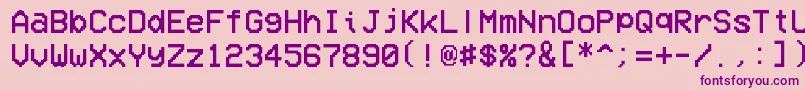 VcrOsdMono Font – Purple Fonts on Pink Background