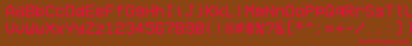 VcrOsdMono Font – Red Fonts on Brown Background