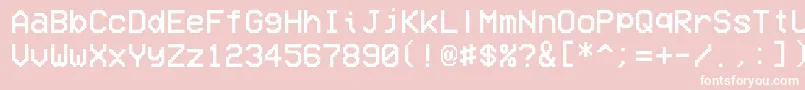 VcrOsdMono-Schriftart – Weiße Schriften auf rosa Hintergrund