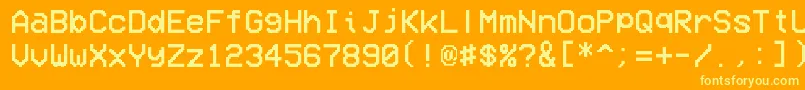 VcrOsdMono Font – Yellow Fonts on Orange Background