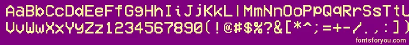 fuente VcrOsdMono – Fuentes Amarillas Sobre Fondo Morado