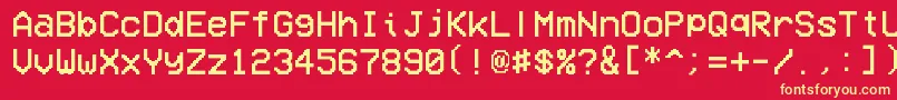 Czcionka VcrOsdMono – żółte czcionki na czerwonym tle