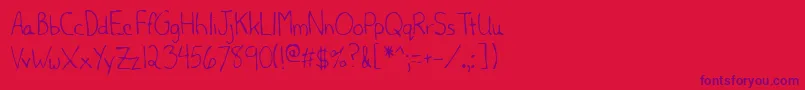 Lehn220 Font – Purple Fonts on Red Background