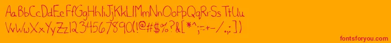 Lehn220 Font – Red Fonts on Orange Background